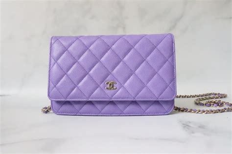 purple chanel wallet on chain